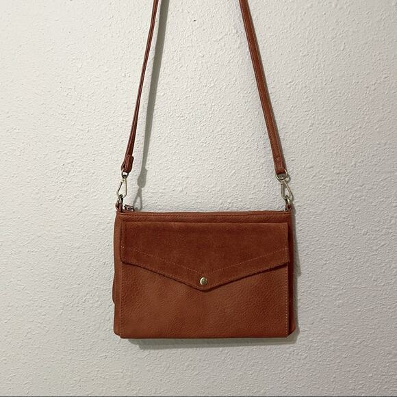 Street Level Brown Faux Leather Crossbody Handbag Purse - Picture 1 of 10